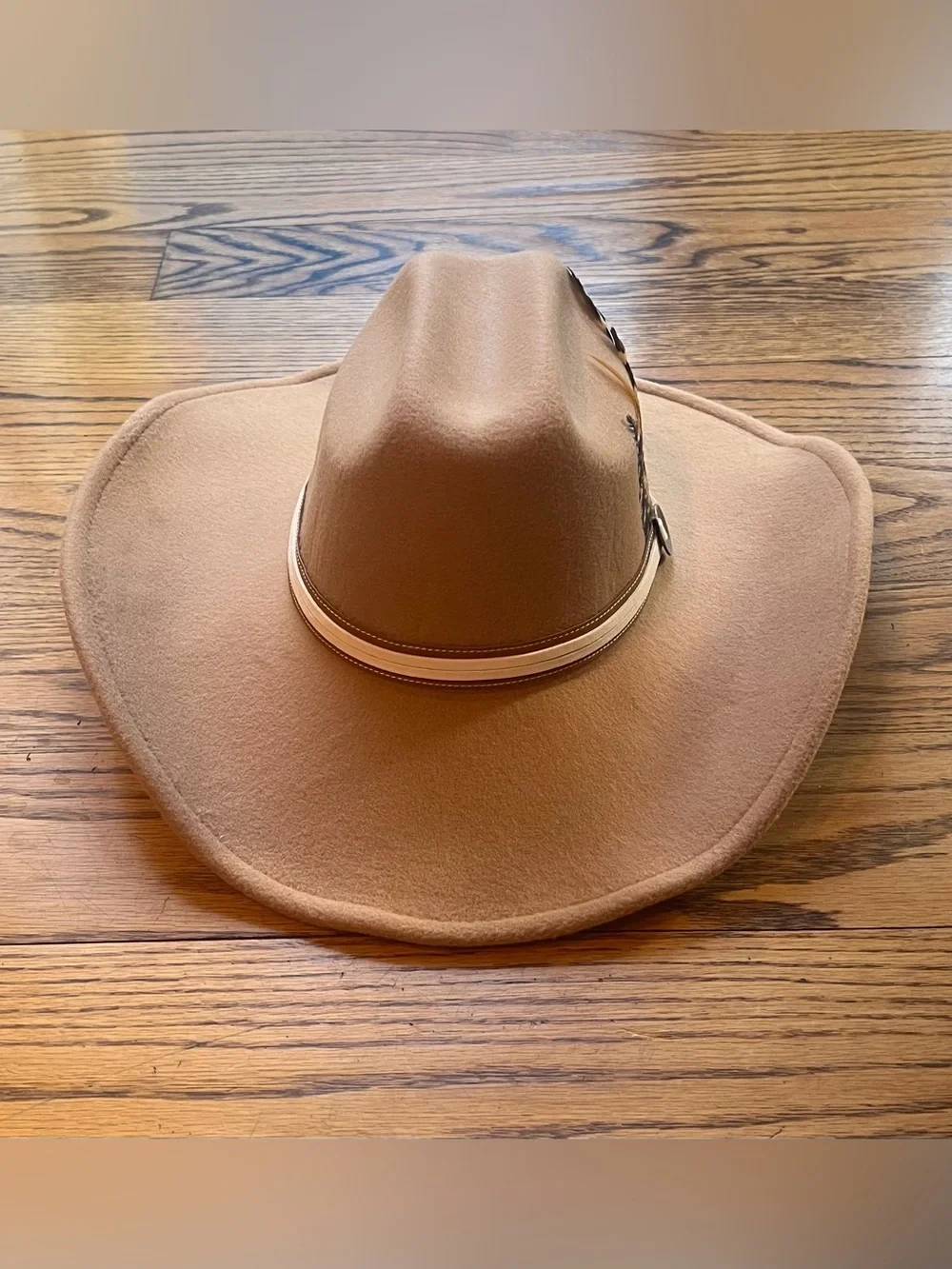Frye Western Style Wide Brimmed Cowgirl/boy Hat OSFM Camel Boho Rodeo Rancher